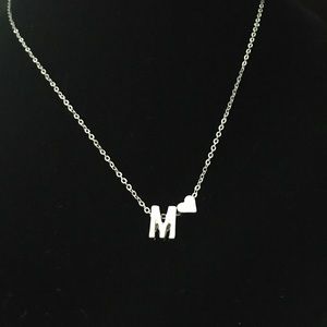 New Initial “M” w/❤️ Necklace,17-19” adj length